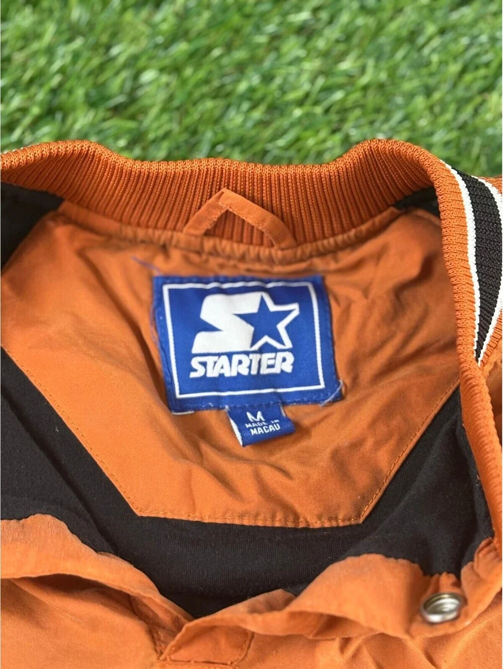 Starter 90s Orange Nylon Pullover Windbreaker, Unisex Adults size M